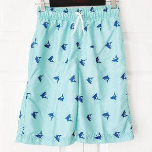 Children's Place green/blue shark swim shorts Lg